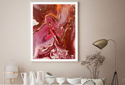 White Pink & Red Abstract Acrylic Design Home Decor Premium Quality Poster Print Choose Your Sizes