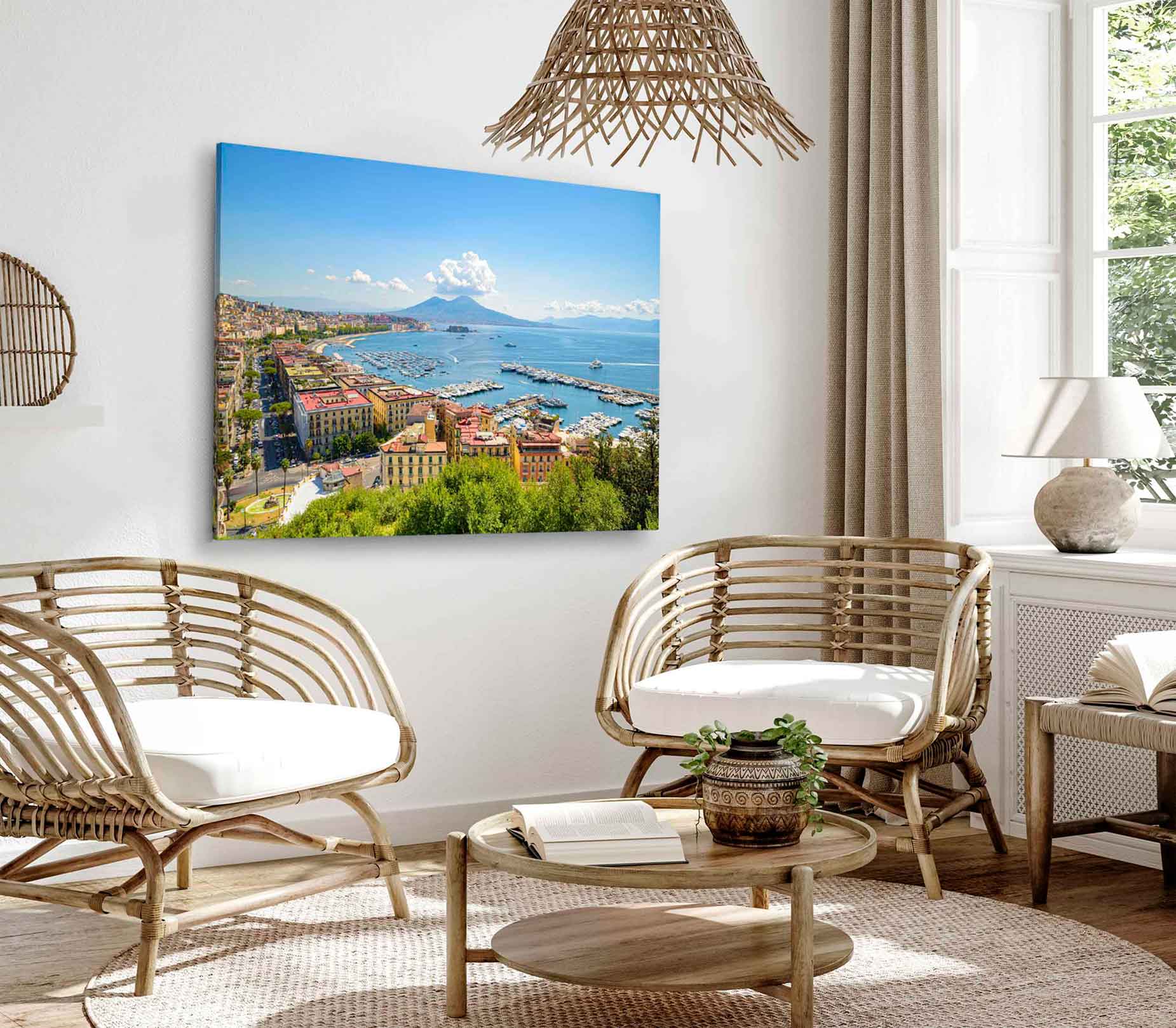 Bella Home Naples, Italy Posillipo Hill View Print Canvas Ready to hang