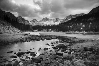 Landscape Mountain Near Lake View B&W Photograph Print 100% Australian Made