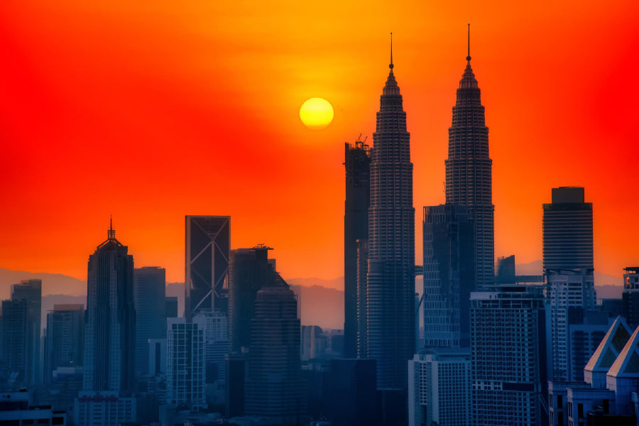 Kuala Lumpur City Sunrise Scenery Photograph Print 100% Australian Made