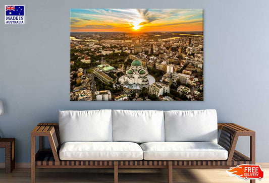 Belgrade City Aerial View Photograph Print 100% Australian Made