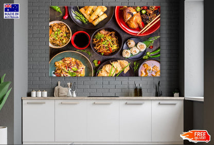 Assorted Chinese Food Set Closeup Photograph Print 100% Australian Made