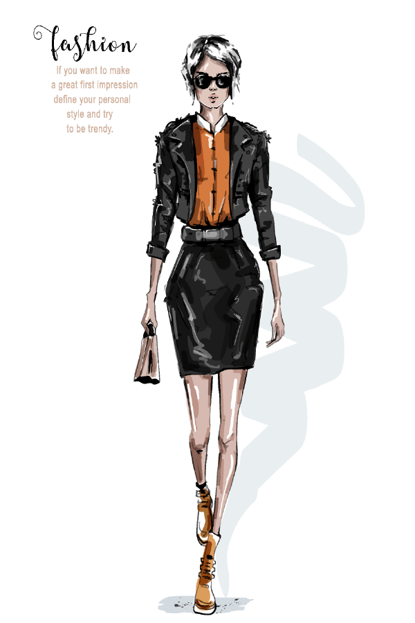 Woman Leather Jacket Illustration Print 100% Australian Made