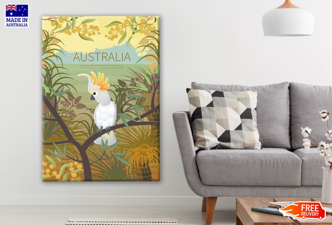 White Macaw Bird Art Print 100% Australian Made