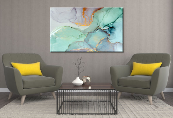 Green Neutral abstract alcohol painting  Print 100% Australian Made