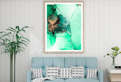 Green & Gold Splash Abstract Design Home Decor Premium Quality Poster Print Choose Your Sizes