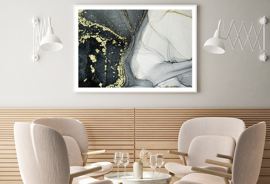 Black White & Gold Abstract Art Home Decor Premium Quality Poster Print Choose Your Sizes