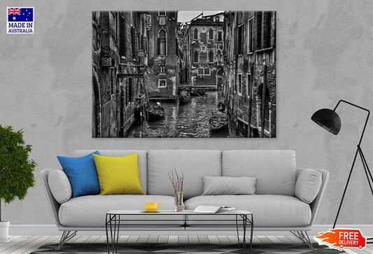 Venice City Lake B&W View Photograph Print 100% Australian Made