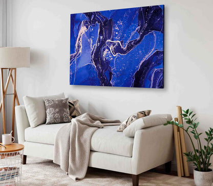 Bella Home Black Purple Blue & Gold Abstract Print Canvas Ready to hang