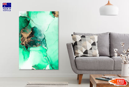 Green & Gold Splash Abstract Design Print 100% Australian Made