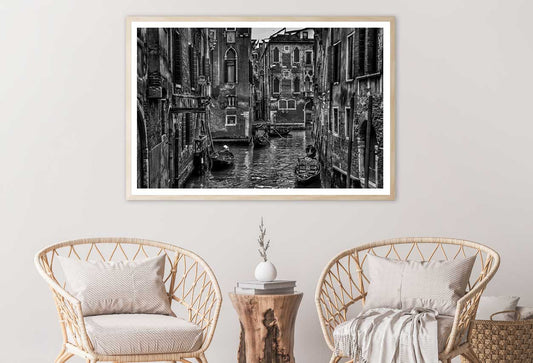 Venice City Lake B&W View Photograph Home Decor Premium Quality Poster Print Choose Your Sizes