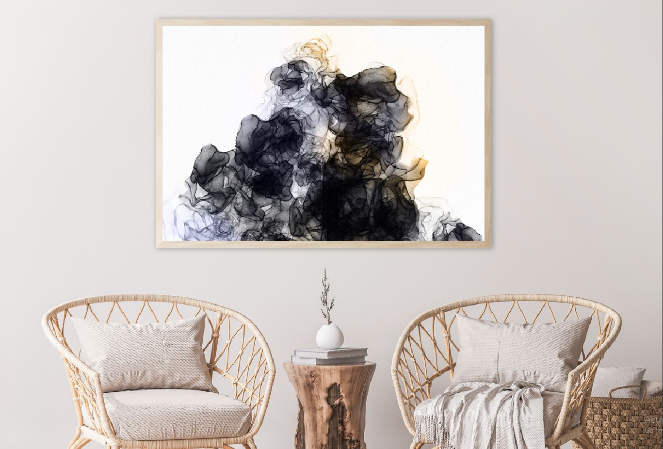 Black & Gold Smoke Abstract Design Home Decor Premium Quality Poster Print Choose Your Sizes