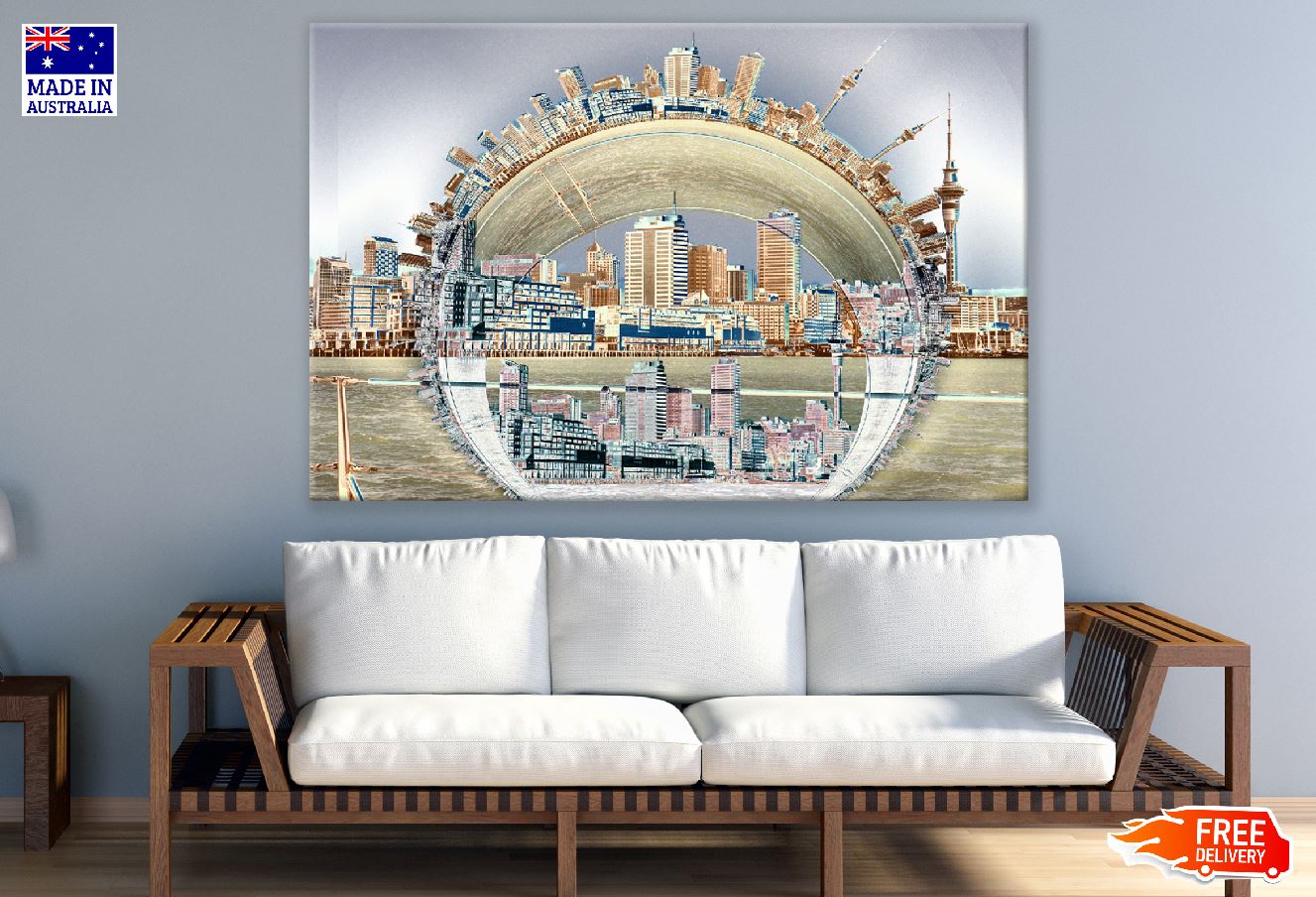 Abstract City Skyline View Digital Art Print 100% Australian Made