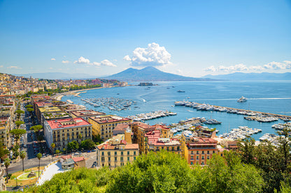 Bella Home Naples, Italy Posillipo Hill View Print Canvas Ready to hang