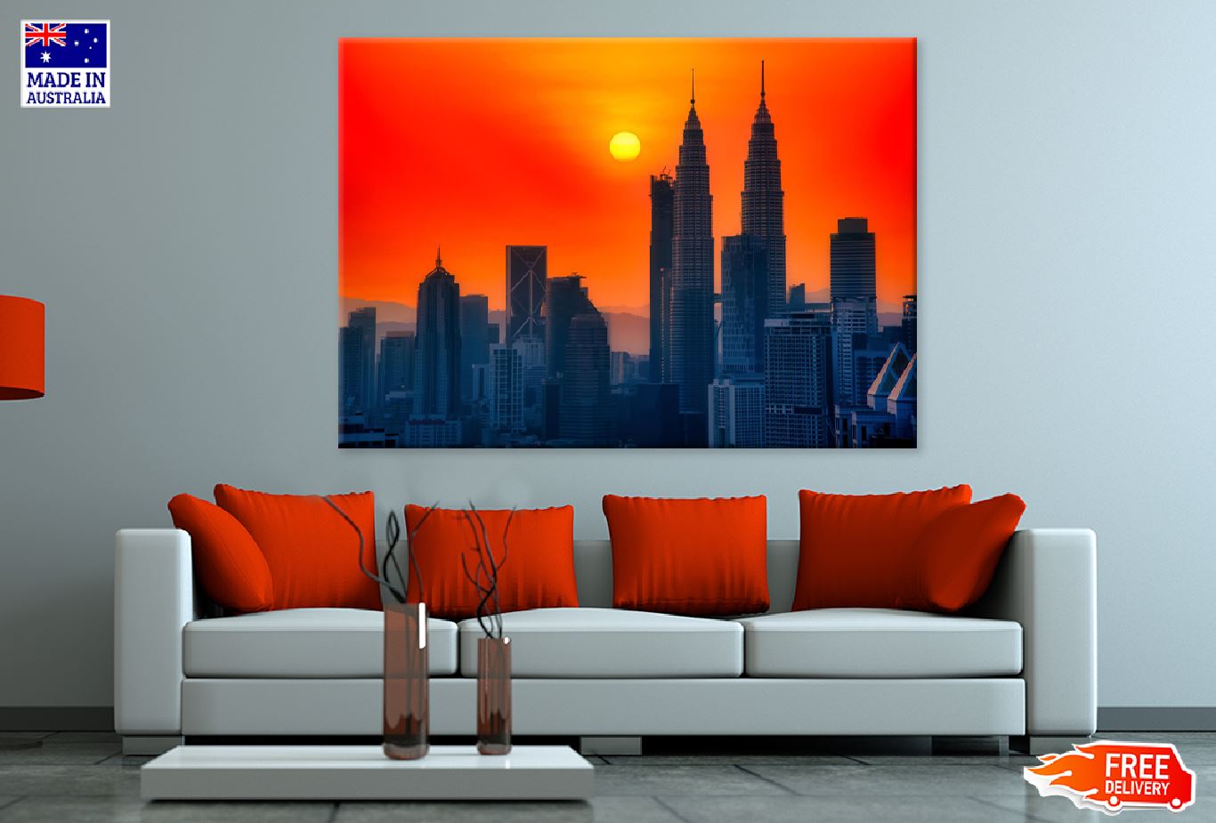 Kuala Lumpur City Sunrise Scenery Photograph Print 100% Australian Made