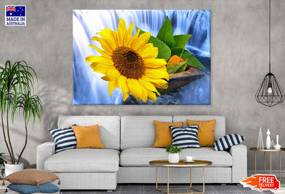 Sunflower with Waterfall Digital Art Print 100% Australian Made