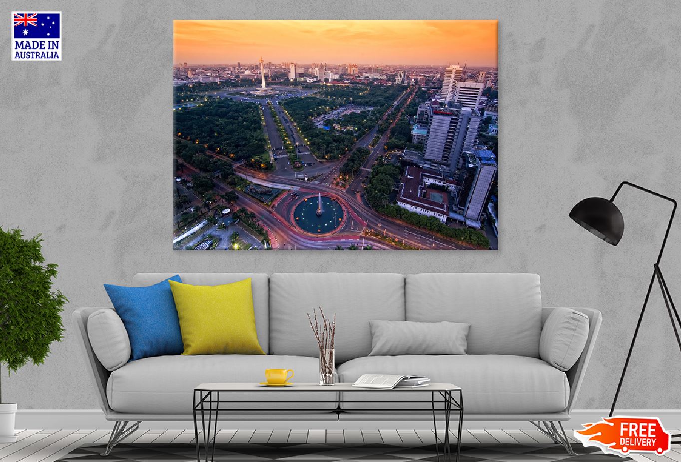 Jakarta Landmark Night View Photograph Print 100% Australian Made