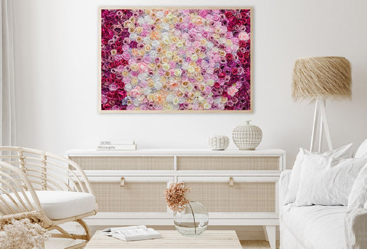 Colorful Decorated Roses on Wall Photograph Home Decor Premium Quality Poster Print Choose Your Sizes