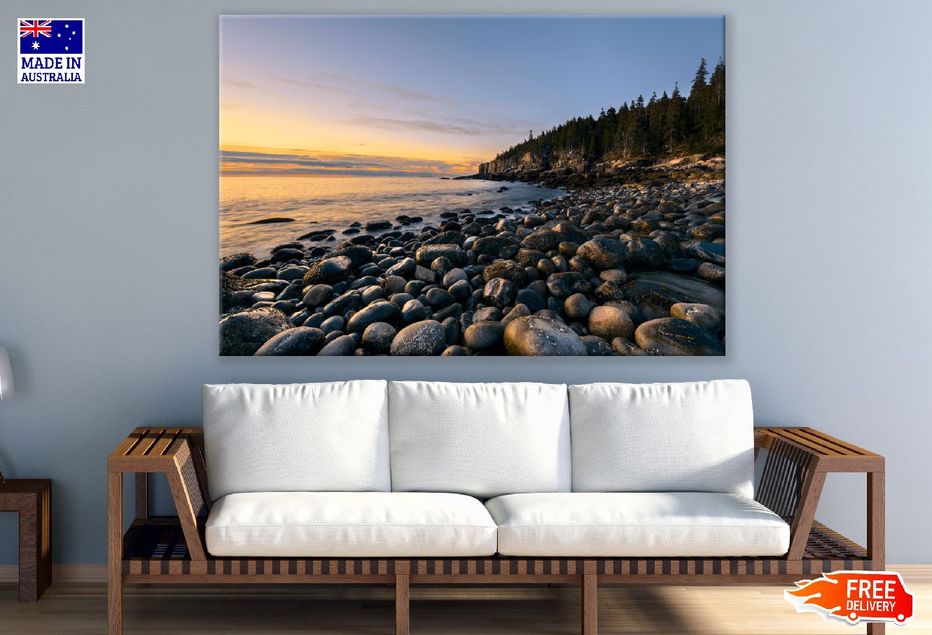 Rocky Coast of Maine in Autumn Photograph Print 100% Australian Made