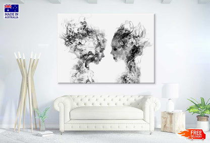 B&W Abstract Smoke Girls Design Print 100% Australian Made