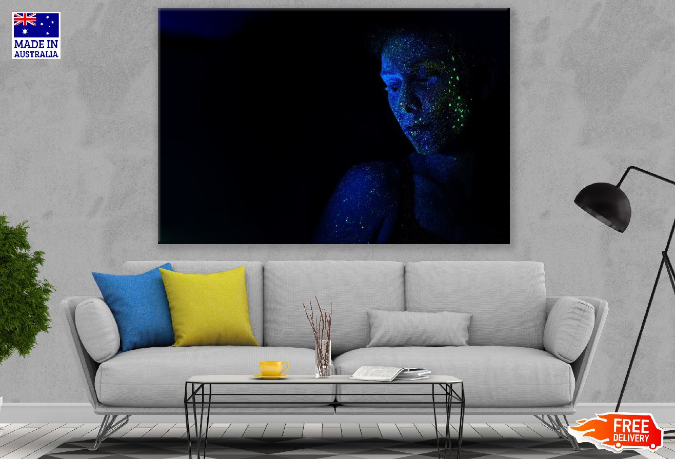 Blue & Green Woman Digital Art Print 100% Australian Made