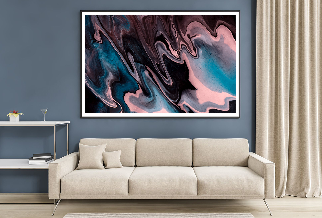 Black Pink & Blue Abstract Design Home Decor Premium Quality Poster Print Choose Your Sizes