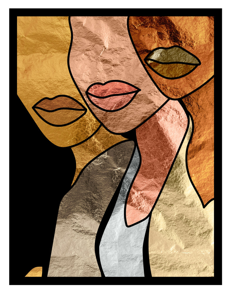 Women Faces Abstract Vector Art Design Home Decor Premium Quality Poster Print Choose Your Sizes