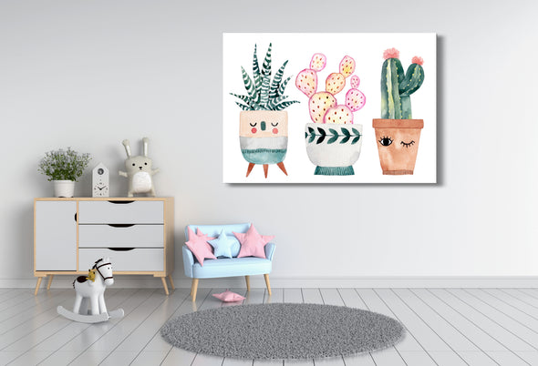 Watercolour Plants Kids Art Print 100% Australian Made