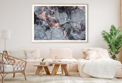 Grey & Pink Alcohol Ink Abstract Design Home Decor Premium Quality Poster Print Choose Your Sizes