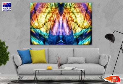 Yellow Purple & Green Abstract Design Print 100% Australian Made