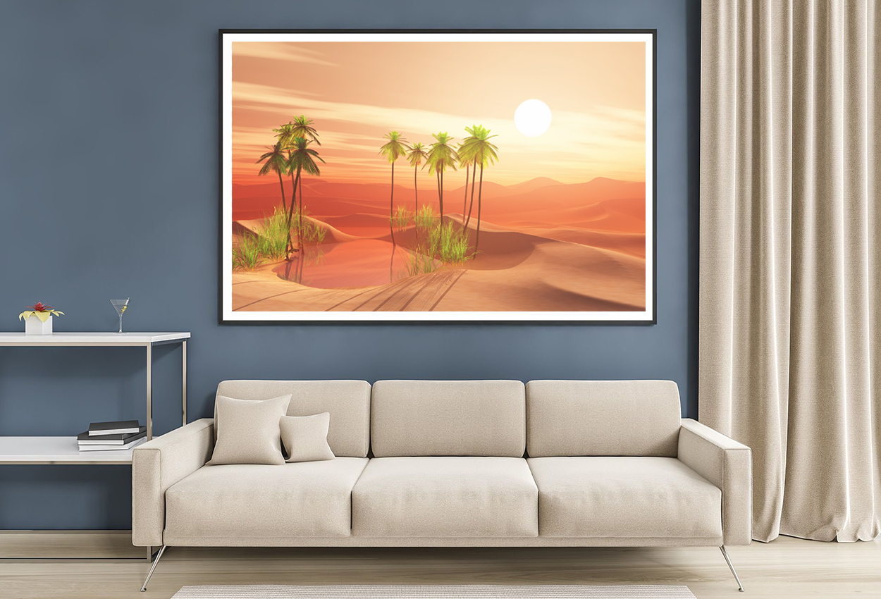 Palm Trees & Sea Shore Sunset View Home Decor Premium Quality Poster Print Choose Your Sizes