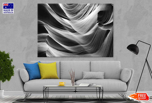 Sandstone Walls B&W Abstract Design Print 100% Australian Made