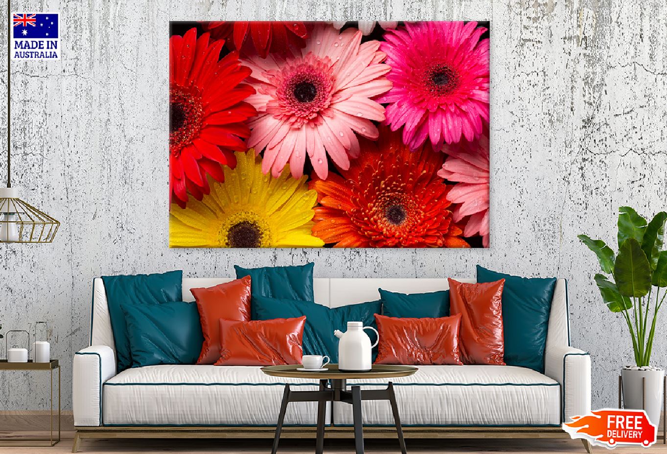 Multicoloured Gerbera Flowers View Photograph Print 100% Australian Made