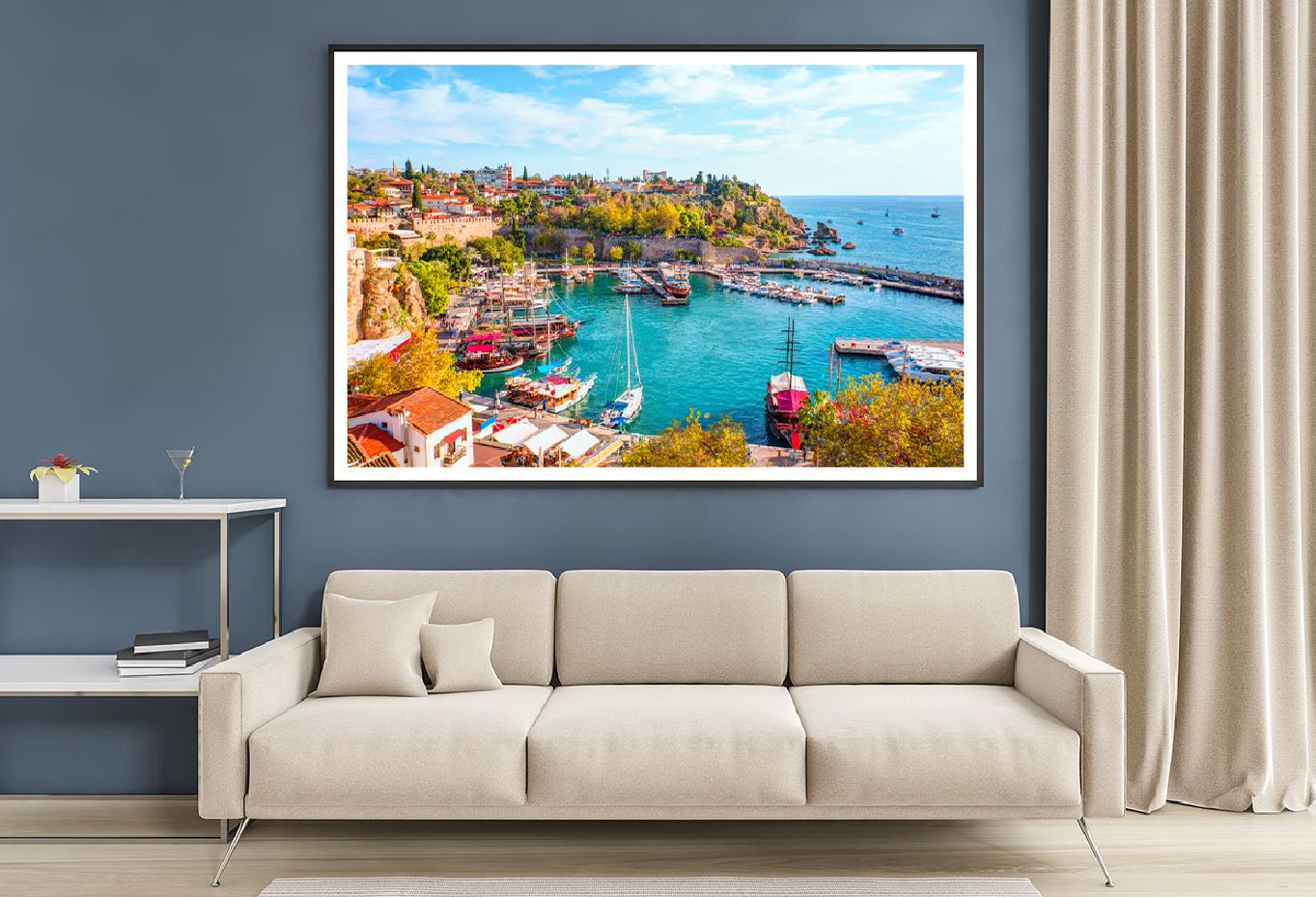 Old Town & Sea View Photograph in Antalya Turkey Home Decor Premium Quality Poster Print Choose Your Sizes