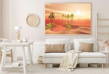 Palm Trees & Sea Shore Sunset View Home Decor Premium Quality Poster Print Choose Your Sizes