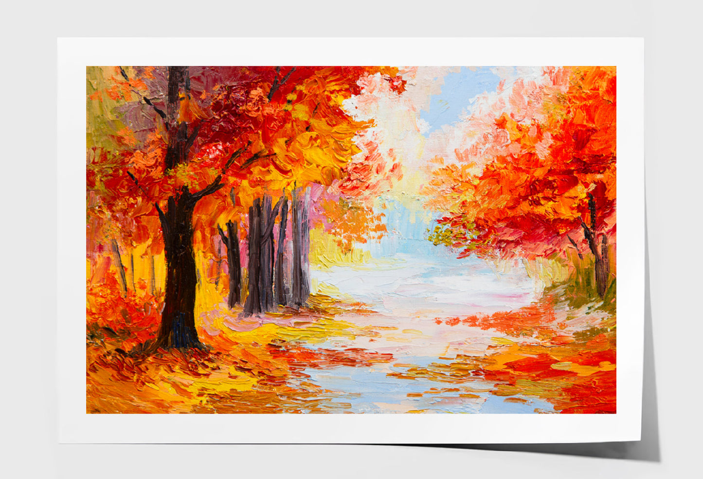 Autumn Forest Colorful Trees Wall Art Limited Edition High Quality Print Unframed Roll Canvas None