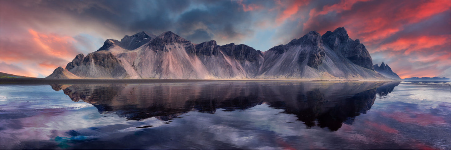 Panoramic Canvas Mountain & Lake Scenery View Photograph High Quality 100% Australian made wall Canvas Print ready to hang