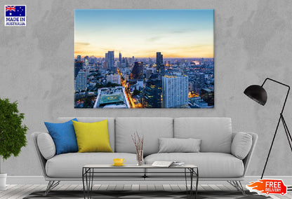 Bangkok Downtown Sunrise Aerial Photograph Print 100% Australian Made