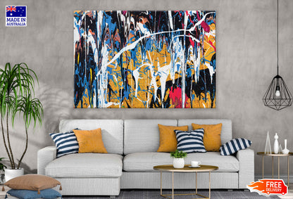 White Orange & Blue Painting Art Print 100% Australian Made