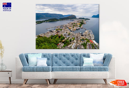 Aksla City Alesund Norway Aerial View Photograph Print 100% Australian Made