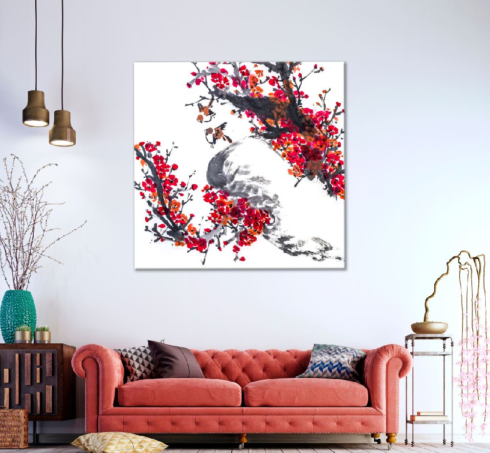 Square Canvas Fish Japanese Water Graphic Art High Quality Print 100% Australian Made