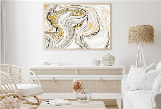 White & Black Gold Lines Abstract Design Home Decor Premium Quality Poster Print Choose Your Sizes