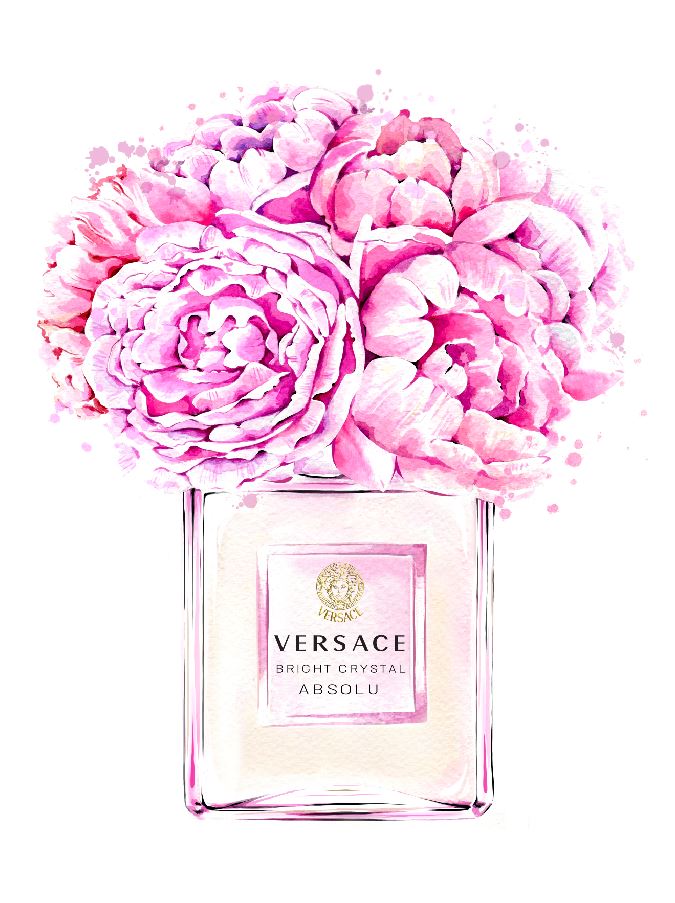 Versace Pink Perfume Bottle Watercolor Painting Print 100% Australian Made