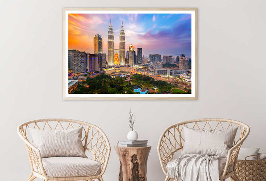 Kuala Lumpur City Skyline at Dusk Photograph Home Decor Premium Quality Poster Print Choose Your Sizes