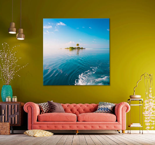 Square Canvas Small Coconut Paradise Island View Photograph High Quality Print 100% Australian Made