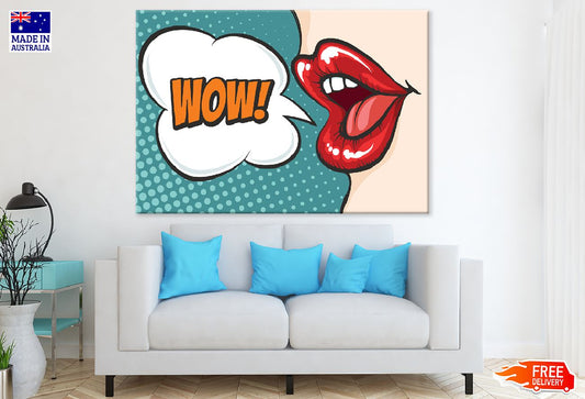 WOW Quote & Girl Mouth Vector Print 100% Australian Made