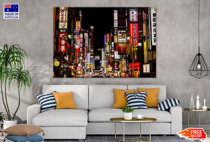 Night View Street in Shinjuku District Tokyo Print 100% Australian Made