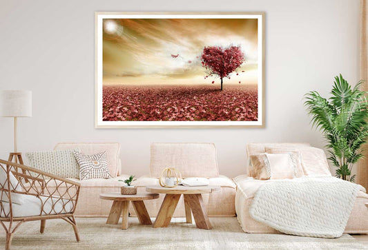 Heart Shape Tree & Sunset Sky View Photograph Home Decor Premium Quality Poster Print Choose Your Sizes