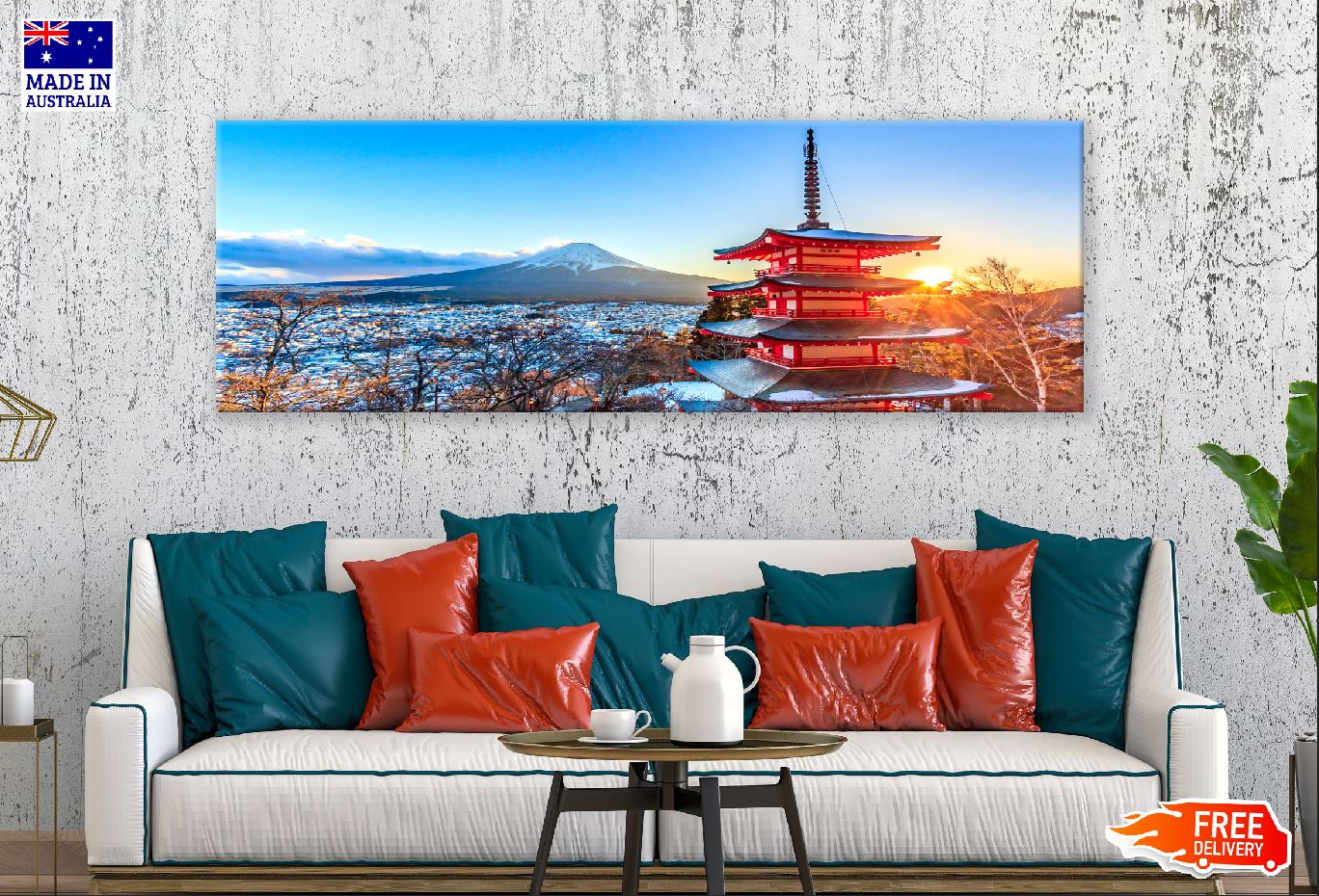 Panoramic Canvas Arakurayama Sengen View Photograph High Quality 100% Australian Made Wall Canvas Print Ready to Hang