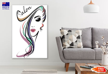 Colorful Girl Fashion Line Art Design Print 100% Australian Made